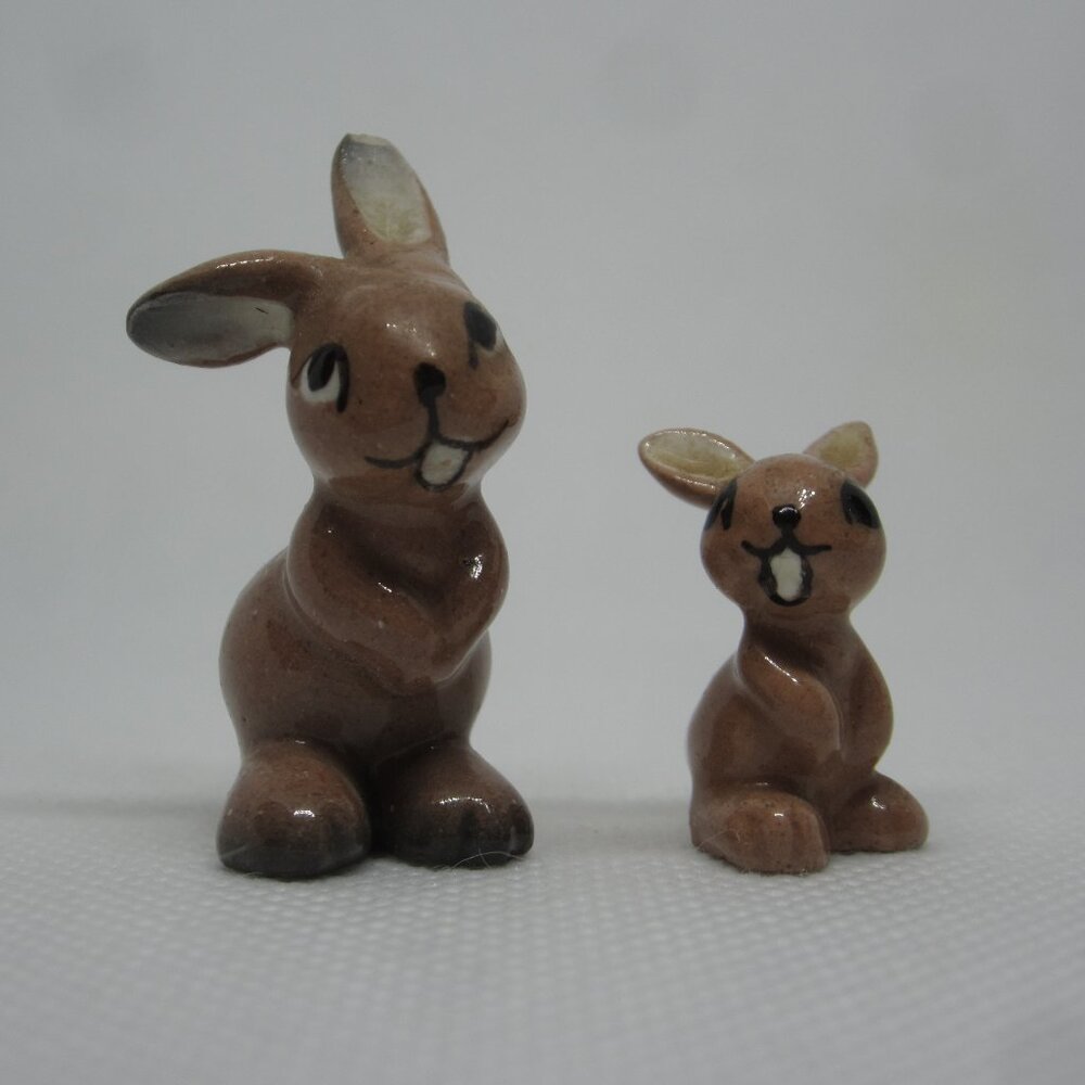 Hagen Renaker Brown Rabbit Ears Apart mini figurines